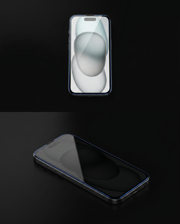 NovaDock Privacy Shield — 180-degree privacy filter demo, clear head-on and dark at an angle
