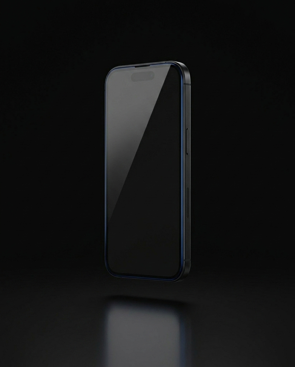 NovaDock Privacy Shield privacy screen protector for iPhone — matte black studio hero